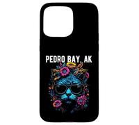 Pedro Bay Alaska Chat Portant des Lunettes de Soleil et des Fleurs Coque pour iPhone 15 Pro Max