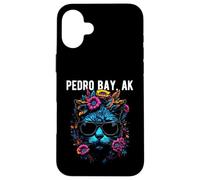 Pedro Bay Alaska Chat Portant des Lunettes de Soleil et des Fleurs Coque pour iPhone 16 Plus