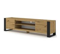 Pedro - meuble tv - 2 portes et 2 niches - 188 cm - Bois / Noir