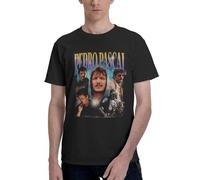 Pedro Pascal T-shirt d'été en coton pour homme Col rond Manches courtes, Acteur_11, S