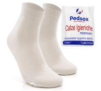 Pedsox, Lot de 100 paires de Chaussettes Hygiéniques Jetables pour le Sport et le Travail, en Nylon, Unisexe, Taille Unique, Blanc