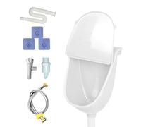 Pee Collector Monté - Carte d'identité sans eau, fixation de tuyau | Couvercle brillant Spill-safe Unité sanitaire masculine pour camping, bateaux, chantiers, installations temporaires et verans