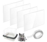 Bac à litière Pee Shields 30 x 40 cm : 4 dosserets pour litière pour litière avec 1 rouleau de nano bande, accessoires pour chats sur le dessus ouvert