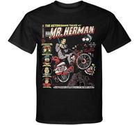 Pee Wee Herman The Astonishing Tales of Mr Herman Distressed Graphic Tee T Shirt Black XXL