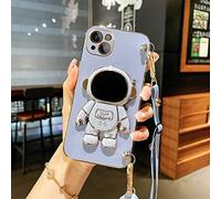 PEEHOO Astronaut Crossbody Lanyard Phone Holder Case pour Samsung Galaxy S21 S20 S22 S23 S10 Note 10 20 Plus Ultra S20 Fe Stand Cover, Gris avec lanière, pour S21 Ultra