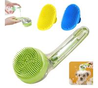 Peehss Lot de 3 brosses de bain pour chien, brosse à shampooing pour chien, brosse à bulles, laveuse de pattes de chien, brosse de massage avec anneau réglable, accessoires pour chiens pour poils