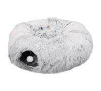 Peekaboo Cat Cave, Warm Cat Bed, Plush Cat Tunnel, Foldable Cat Doughnut, Large Cat Bed Cave, Washable Round Cat Tunnel, cozy cat cave tunnel soft foldable cat bed indoor plush cat shelter outdoor was