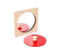 Peekaboo Miroir pour bébé Montessori avec bouton jumbo, jouet éducatif pour bébés de 6 à 12 mois, pour l'herbe facile, favorise la préhension, la perception et la motricité fine, trieur de formes en