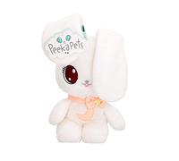 PEEKAPETS Lapin , Peluche Coucou Caché Qui Remue Ses Oreilles Lorsque Vous Appuyez sur Son Ventre, Cadeau Doudou pour Bébés et Enfants 0-4 Ans Coloris aléatoire