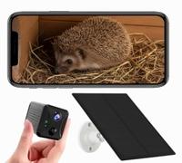 PeekWild Caméra solaire pour hérisson avec WiFi - Caméra HD sans fil avec vision nocturne | Diffusion en direct des hérissons sur votre téléphone | Caméra hérisson à énergie solaire