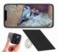 PeekWild Caméra solaire pour nichoir avec WiFi - Caméra HD sans fil avec vision nocturne | Diffusion en direct des oiseaux de jardin sur votre téléphone | Caméra de faune à énergie solaire pour