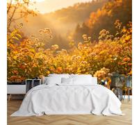 Peel And Stick Wall Mural, 3D Panoramic Fall Wildflower Landscape Wallpaper 300X250Cm(Wxh) Removable Self-Adhesive Large Nature Wall Mural For Bedroom Living Room Home Decor Fall Wildflower 300X250Cm