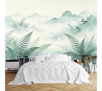 Peel And Stick Wall Mural, 3D Panoramic Watercolour Misty Mountain Landscape Wallpaper 300X200Cm(Wxh) Removable Self-Adhesive Large Nature Wall Mural For Bedroom Living Room Home Decor Misty Mountain