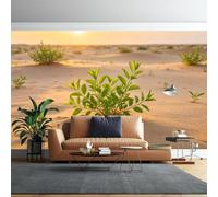Peel And Stick Wall Mural, Desert Green Shrub Self Adhesive Removable Waterproof Vinyl Wallpaper 300X200Cm(Wxh) Large Nature Landscape Wall Art For Bedroom Living Room Decor Desert Green Shrub 300X20