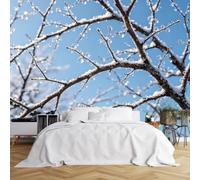 Peel And Stick Wall Mural, Frosty Branches Self Adhesive Wallpaper 340X250Cm(Wxh) Thick Waterproof Vinyl Wallpaper Removable Wall Covering For Bedroom Living Room Home Decor Frosty Branches 340X250Cm