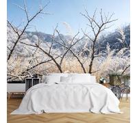 Peel And Stick Wall Mural, Snow Branches Self Adhesive Wallpaper 140X100Cm(Wxh) Thick Waterproof Vinyl Wallpaper Removable Wall Covering For Bedroom Living Room Home Decor Snow Branches 140X100Cm(Wxh