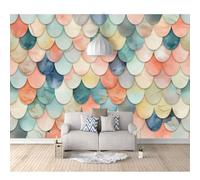 Peel and Stick Wallpaper - Colorful fish scales are three-dimensional Waterproof Wall Decor for Diy Enthusiasts - Multiple Sizes & Custom Options Durability for Living Rooms, Kitchens, Bathrooms