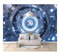 Peel and Stick Wallpaper - Space station passage dark Waterproof Wall Decor for Diy Enthusiasts - Multiple Sizes & Custom Options Pvc Material Durability for Living Rooms, Kitchens, Bathrooms