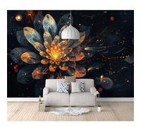 Peel and Stick Wallpaper - Vintage dark flower black glitter Waterproof Wall Decor for Diy Enthusiasts - Multiple Sizes & Custom Options Pvc Material Durability for Living Rooms, Kitchens, Bathrooms