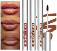 Peel Off Lip Liner Stain Set,3pcs Crayon À Lèvres De Tatouage Longue Durée Avec Pince À Épiler,Peel Off De Teinture À Lèvres Imperméable À L¿Eau Avec Finition Mate