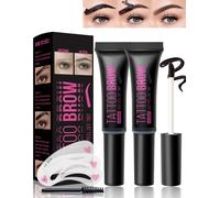 Peel Off Lot De 2 Gels De Coloration Pour Sourcils Waterproof - Cire Transparente Et Longue Durée - Gel Naturel De Tatouage - Jusqu'à 3 Jours - Avec Pochoir À Sourcils Et Pinceau - 02#
