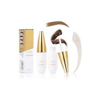 Peel Off Lot de 2 teintures de sourcils en gel marron clair Tatouage Eyebrow Tint Peel Off avec rasoir à sourcils, étanche et résistant aux frottements, tient 3 jours, résistant au transfert de