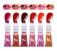 Peel Off Lot de 6 gloss à lèvres waterproof mat | Teinte pelable anti-transfert, tubes hydratants de 15 g, sans bavure, pour le maquillage, le quotidien et les voyages