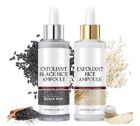 Peel Shot Gl ow Rice Ampoule Duo - Peel Shot Black Rice Ampoule White Ri ce Peeling Sérum - Riz noir et blanc comme exfoliant - Riz Pe eling pour le visage - Extracteur de points noirs pour toutes les