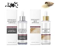 Peel Shot Glow Ampoule de riz, Peel Shot Ampoule de riz noir et sérum exfoliant au riz blanc, exfoliant le riz noir et blanc, ouverture des pores, exfoliant doux, dissolvant de points noirs (both, 100