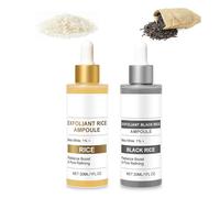 Peel Shot Glow Rice Ampoule Line, Peel Shot Glow Riz Ampoule Duo Exfoliant White et Black Rice Sérum pour le visage et le corps, ampoule de riz hydratante pour une peau rayonnante et lisse