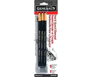Peel & Sketch Charcoal Pencils 3/Pkg-