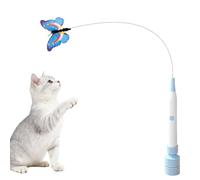 Peelanmall Jouet électrique pour chat - Avec ventouses - Pivotant à 360° - Pour auto-occupation - Naturel - Bleu et blanc