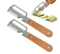 Peelers for Kitchen - 2 Pieces Manual Wooden Handle Cutting | Multifunctional Vegetable Peeler Food Cutter for Potato Pumpkin Scallion Papaya Home Apartment Restaurant Camping
