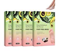 Peeling exfoliant pour les pieds lisses, hydratant pour peaux dures. (4PCS) | Crème réparatrice talon fissuré pour pieds très secs, action profonde : renouvelle la peau, hydrate et traite les callosités.