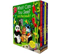 Peep Inside What Can You See? Série 4 Livres Collection Box Set (At the Zoo, At Night, On the Farm & On a Building Site)