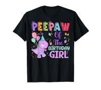 Peepaw of The Birthday Girl Dinosaure Saurus Rex Party T-Shirt