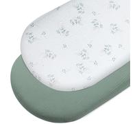 Peepeemax Drap Housse Cododo en Mousseline de Coton 90x50CM, 100% Coton Draps-Housses pour Couffin, Draps de Berceau pour Matelas Ovale et Rectangulai 50x83 cm,55x90 cm,50x90 cm (Verte)