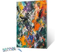Peepezo Abstrait Peinture par Numéro Adulte Couleur - Activité Manuelle Kit de Loisir Créatif DIY Numéro d'Art Complet 30x40cm (Sans cadre)