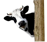 Peeping Animal Metal Art Iron Color Full Color Vivid mignon Décorations artistiques extérieures décoratives à l'épreuve des intempéries pour yard Garden Fence Patio Farm, Cow Metal Yard Art Ani