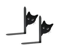 Peeping Cat Bookend - Metal Divider for Shelves | Stylish Design with Decorative Appeal, Functional Organizer Accessory, Creative Bookshelf Decor for Home Offices Bedroom Dorm Library School