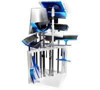 PeerBasics Étagère de rangement d'angle pour outils de maison, jusqu'à 35 outils tels que des serpillères, balais, serviettes, pelle à poussière, raclette, placard, garage, jardin, cour et panneau