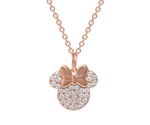 PEERS HARDY Minnie Mouse Rose Gold Silver Plated Brass CZ Stone Set Necklace CF01055PZWL-Q.PH