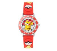 Peers Hardy Pokemon Kids Time Teacher - Bracelet en Silicone 3D pour Apprendre à Dire l'Heure POK9074, Rouge