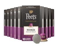 Peet's Coffee, Medium Roast Espresso Pods Compatible avec Nespresso Original Machine, Ricchezza Intensity 8, 100 Count (10 boîtes de 10 capsules expresso)