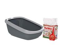 PeeWee EcoGranda Bac à Litière - Kit de Départ - Anthracite/Gris