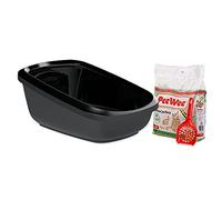 PeeWee EcoGranda Bac à Litière - Kit de Départ - Noir/Noir