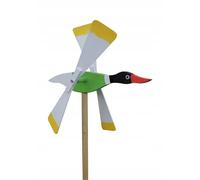 PEEWIT Décoration de jardin de canard vert de peur de moulin à vent en bois pour le jardin