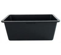 PEEWIT Grand seau de construction en plastique de récipient de pot noir rectangulaire 60L de castra grand seau de construction