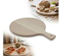 PEEWIT Planche à découper ou servir de cuisine en bois rond avec poignée de cuisine - Grand bois de hêtre de 30 cm - Fabriqué en Europe