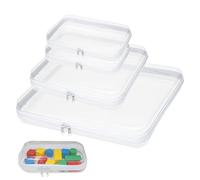 PEEXTBB Étuis à Fermeture Éclair Rigides Transparent, 4 Pièces Boîte de Rangement avec Fermeture éclair Double Sens, pour les Articles de Toilette de Voyage et les Cosmétiques, 1L+1M+2S